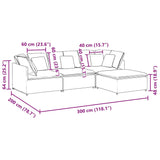 Modulaire Bank Met Voetenbank&Kussens Corduroy Stof