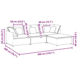 Modulaire Bank Met Voetenbank&Kussens Gekrulde Wolachtige Stof