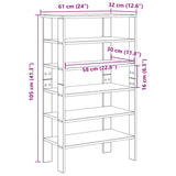 Schoenenrek 61X32X Bewerkt Hout Kleurig
