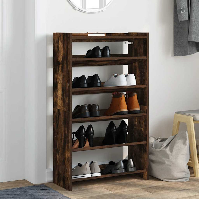 Schoenenrek 60X25X Bewerkt Hout Kleurig Gerookt Eiken