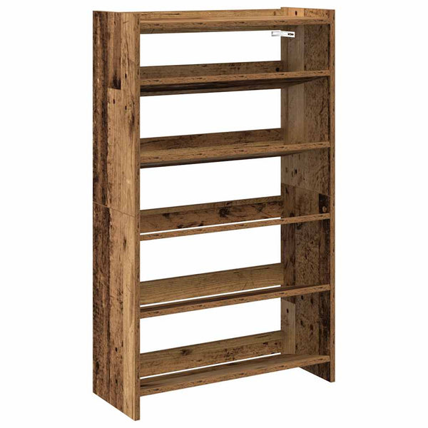 Schoenenrek 60X25X Bewerkt Hout Kleurig Oud Hout