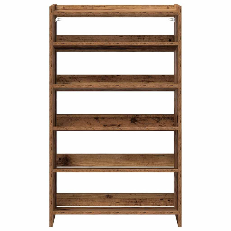 Schoenenrek 60X25X Bewerkt Hout Kleurig Oud Hout