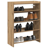 Schoenenrek 80X25X Bewerkt Hout Artisanaal Eikenkleur Artisanaal Eikenkleurig