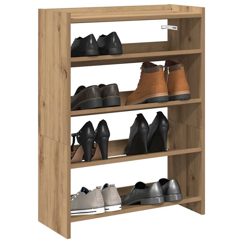 Schoenenrek 80X25X Bewerkt Hout Artisanaal Eikenkleur Artisanaal Eikenkleurig