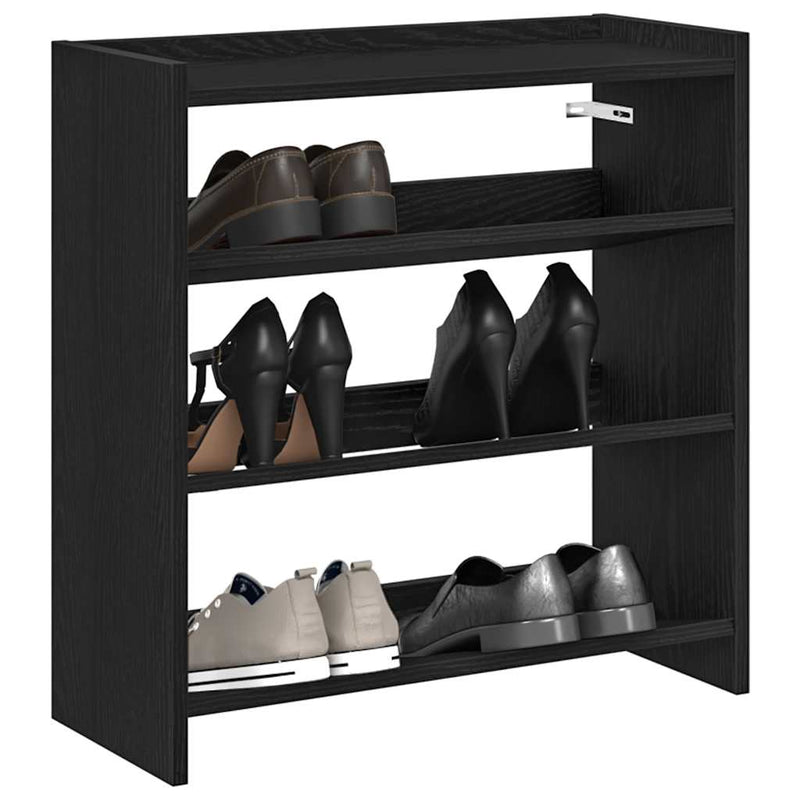 Schoenenrek 80X25X Bewerkt Hout Zwart