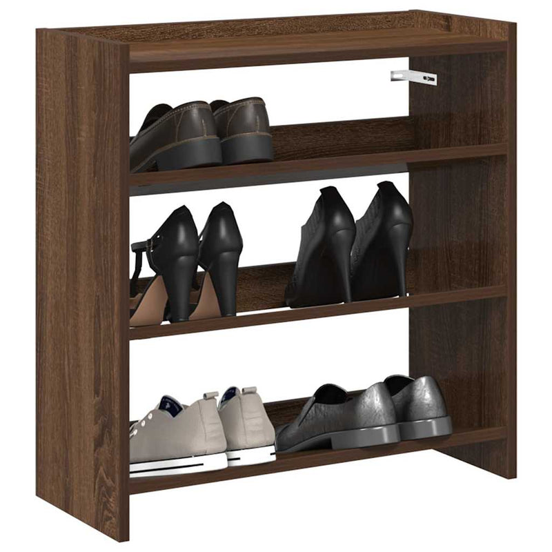 Schoenenrek 80X25X Bewerkt Hout Bruin Eikenkleur