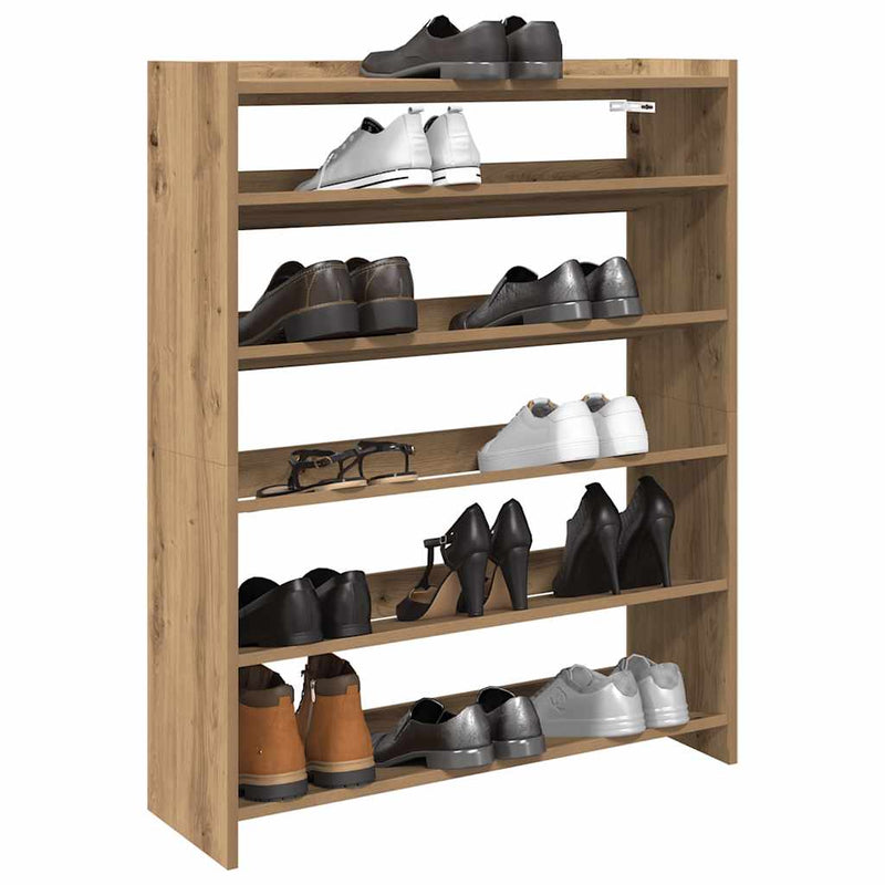 Schoenenrek 80X25X Bewerkt Hout Artisanaal Eikenkleur Artisanaal Eikenkleurig