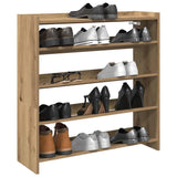 Schoenenrek 80X25X Bewerkt Hout Artisanaal Eikenkleur Artisanaal Eikenkleurig