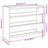 Schoenenrek 80X25X Bewerkt Hout Zwart