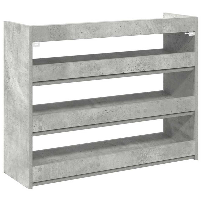 Schoenenrek 80X25X Bewerkt Hout Betongrijs