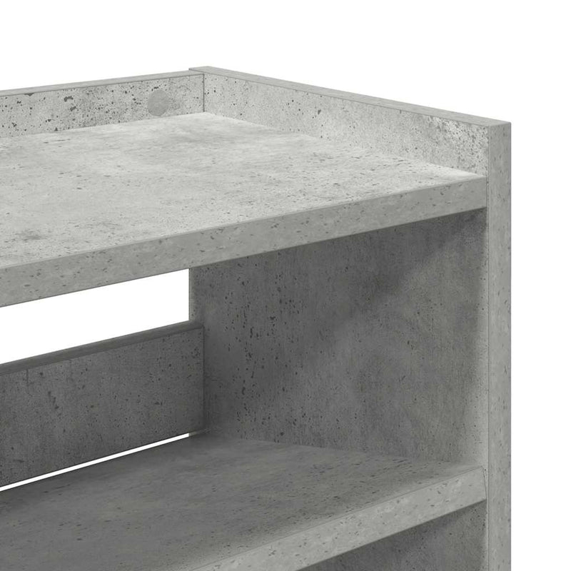 Schoenenrek 80X25X Bewerkt Hout Betongrijs