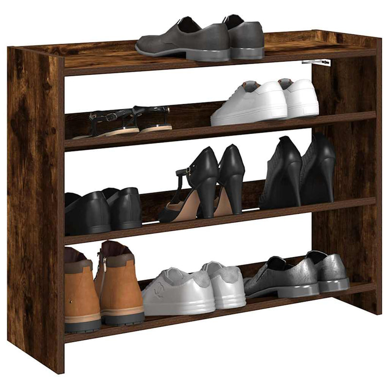 Schoenenrek 60X25X Bewerkt Hout Kleurig Gerookt Eiken