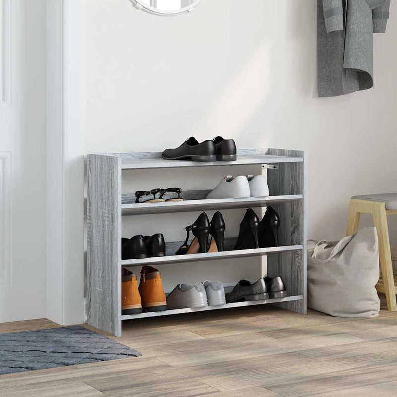 Schoenenrek 80X25X Bewerkt Hout Eikenkleur Grijs Sonoma