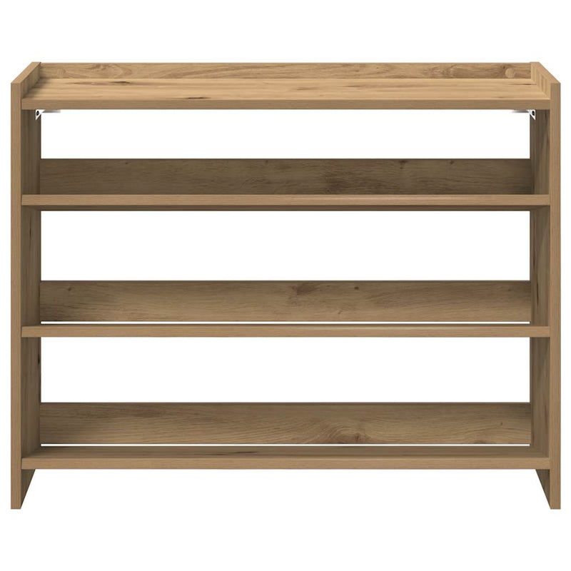 Schoenenrek 80X25X Bewerkt Hout Artisanaal Eikenkleur Artisanaal Eikenkleurig
