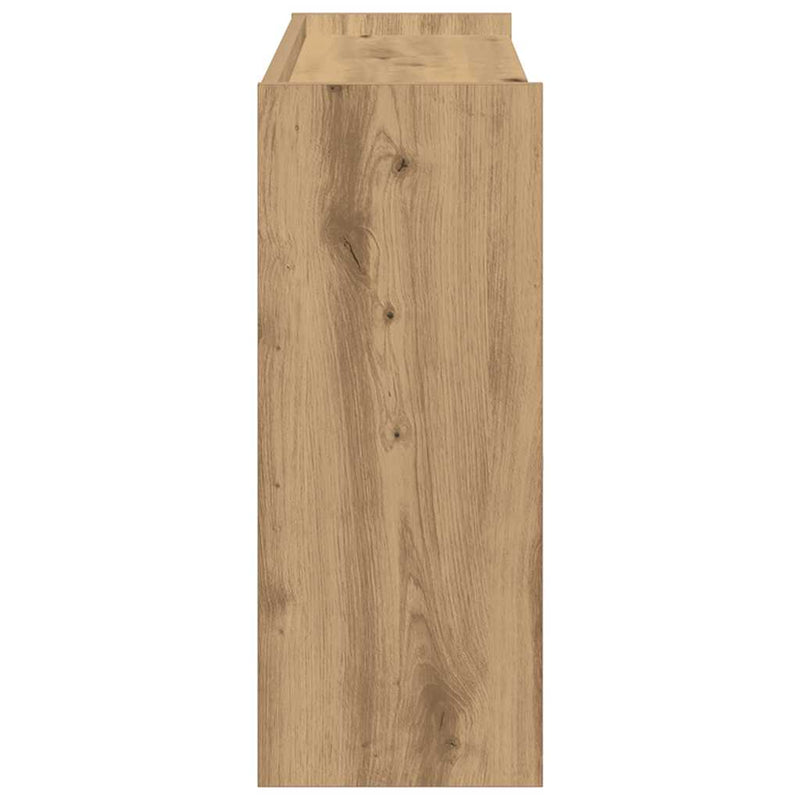 Schoenenrek 80X25X Bewerkt Hout Artisanaal Eikenkleur Artisanaal Eikenkleurig