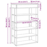 Schoenenrek 60X30X98 Cm Bewerkt Hout