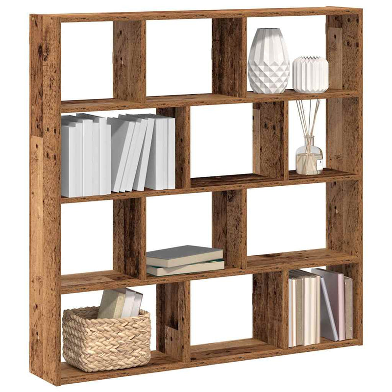 Wandschap Kubus 12 Vakken Bewerkt Hout