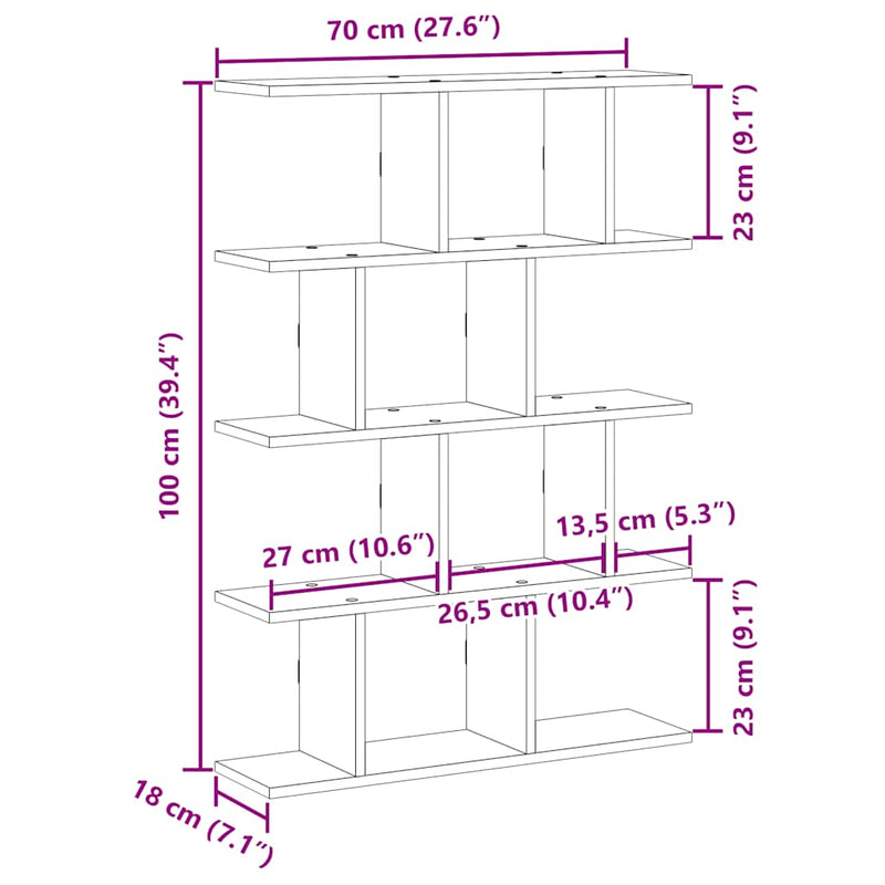 Wandschap Kubus 12 Vakken Bewerkt Hout