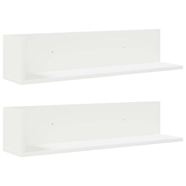 Wandschappen 2 St 75X16,5X16,5 Cm Bewerkt Hout Wit