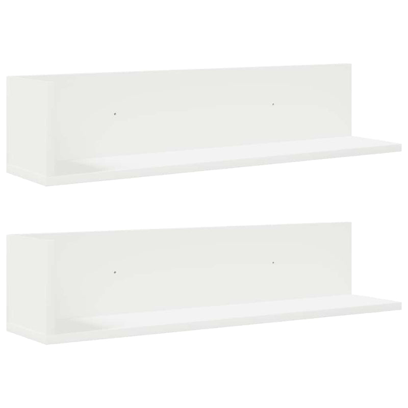 Wandschappen 2 St 75X16,5X16,5 Cm Bewerkt Hout Wit
