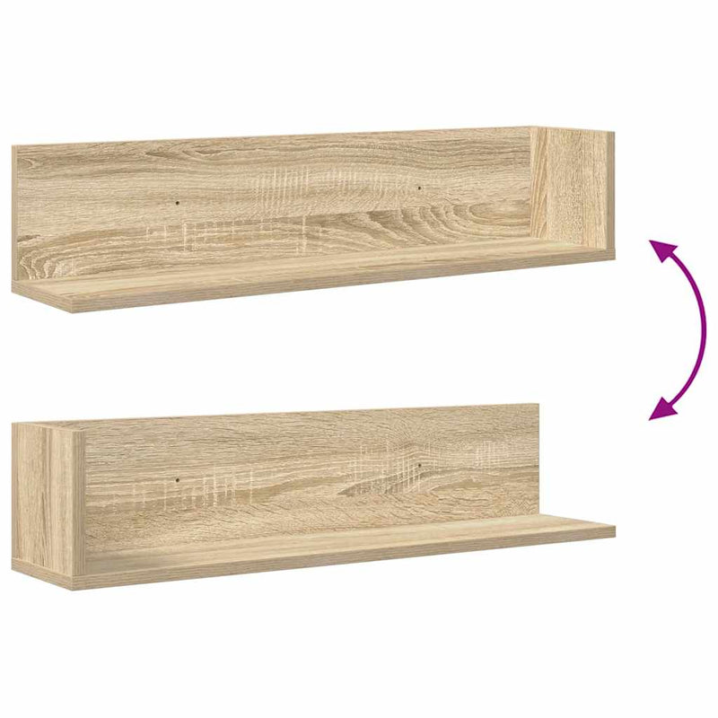 Wandschappen 2 St 75X16,5X16,5Cm Bewerkt Hout Kleur Sonoma Eiken