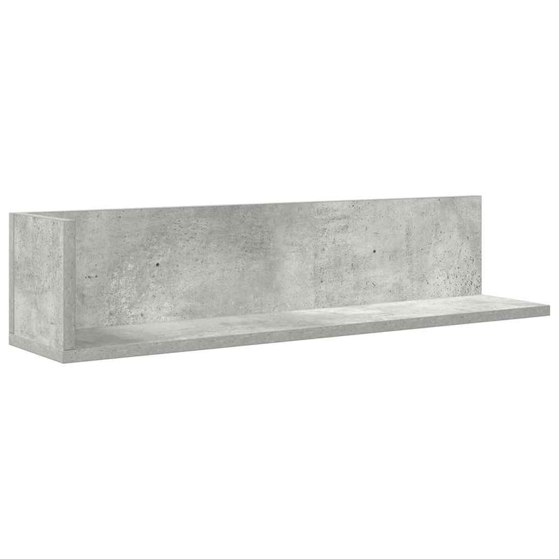 Wandschappen 2 St 75X16,5X16,5 Cm Bewerkt Hout Betongrijs