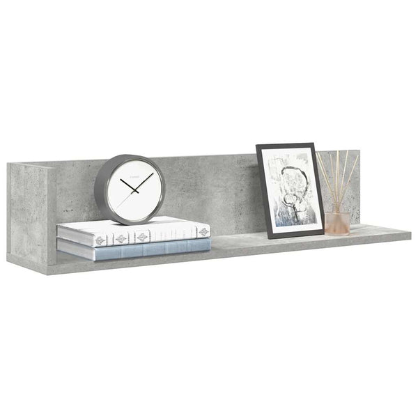 Wandschappen 2 St 75X16,5X16,5 Cm Bewerkt Hout Betongrijs