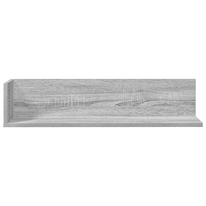 Wandschappen 2 St 75X16,5X16,5 Cm Bewerkt Hout Grijs Sonoma