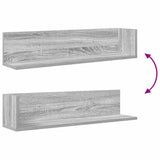 Wandschappen 2 St 75X16,5X16,5 Cm Bewerkt Hout Grijs Sonoma