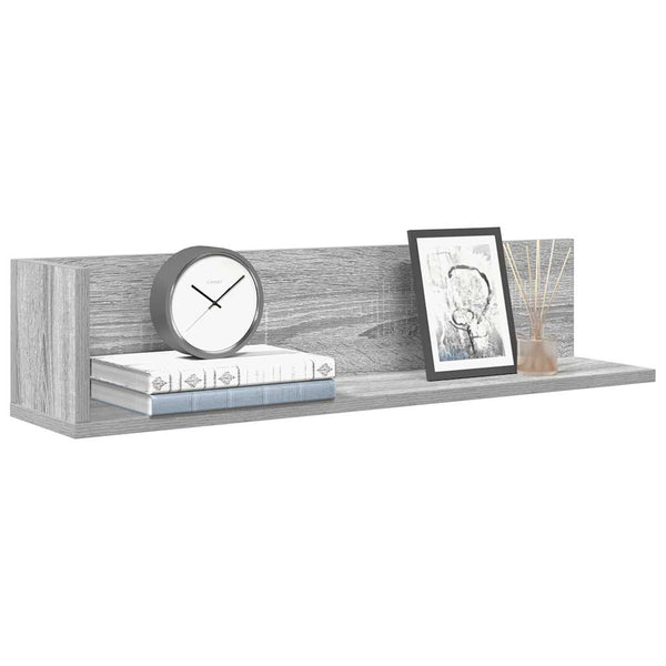 Wandschappen 2 St 75X16,5X16,5 Cm Bewerkt Hout Grijs Sonoma