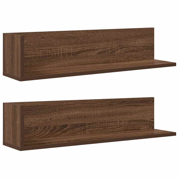 Wandschappen 2 St 75X16,5X16,5 Cm Bewerkt Hout Bruin Eikenkleur