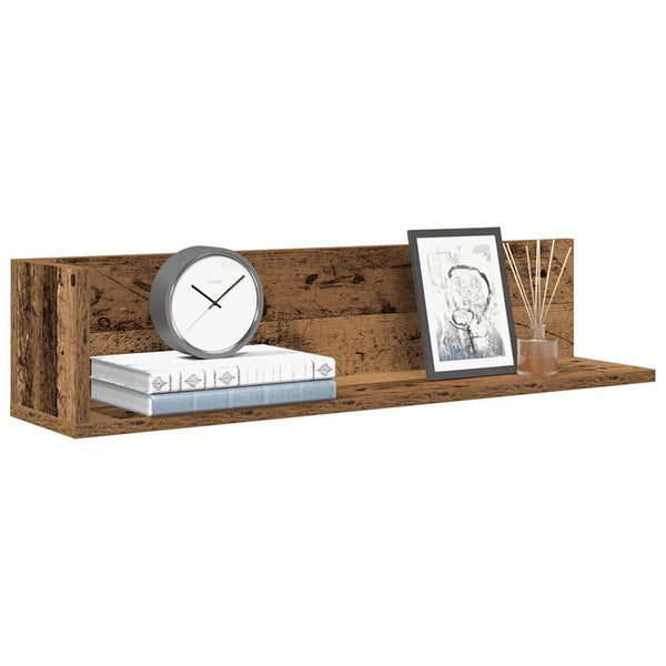 Wandschappen 2 St 75X16,5X16,5 Cm Bewerkt Hout Kleurig Oud Hout