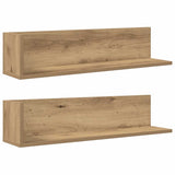 Wandschappen 2 St 75X16,5X16,5 Bewerkt Hout Artisanaal Eiken Artisanaal Eikenkleurig