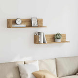 Wandschappen 2 St 75X16,5X16,5 Bewerkt Hout Artisanaal Eiken Artisanaal Eikenkleurig