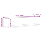 Wandschappen 2 St 75X16,5X16,5 Bewerkt Hout Artisanaal Eiken Artisanaal Eikenkleurig