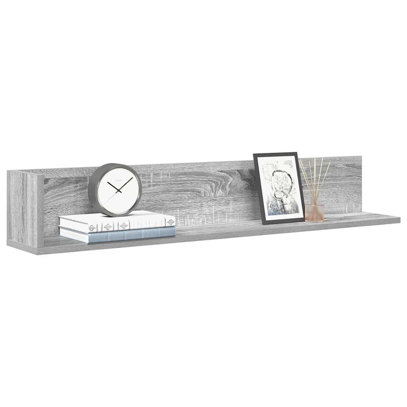 Wandschappen 2 St 75X16,5X16,5 Cm Bewerkt Hout Grijs Sonoma