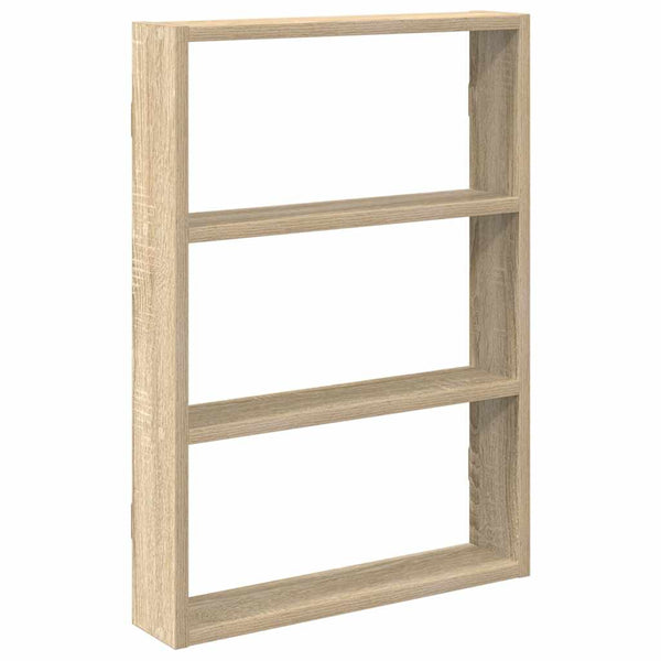 Wandschap 43X9X60 Cm Bewerkt Hout Kleurig