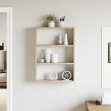 Wandschap 43X9X60 Cm Bewerkt Hout Kleurig