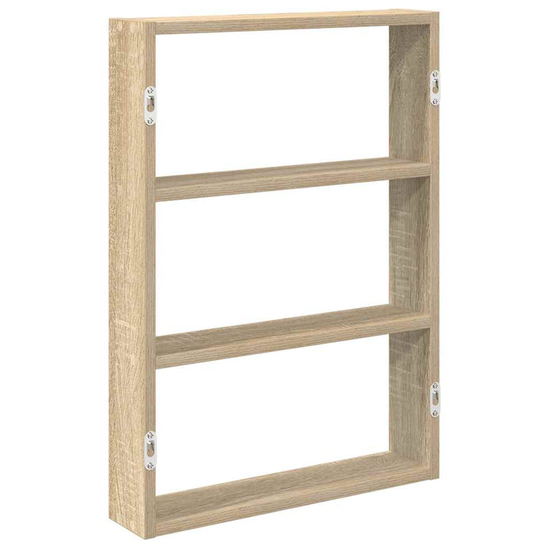 Wandschap 43X9X60 Cm Bewerkt Hout Kleurig