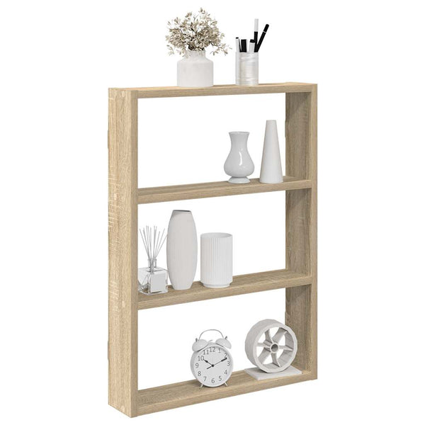 Wandschap 43X9X60 Cm Bewerkt Hout Kleurig