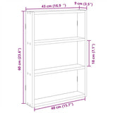 Wandschap 43X9X60 Cm Bewerkt Hout Eikenkleurig