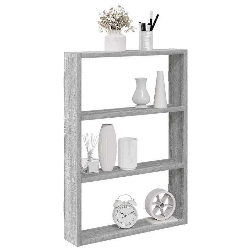 Wandschap 43X9X60 Cm Bewerkt Hout Eikenkleurig