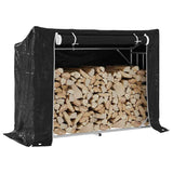 Haardhoutrek Met Regenhoes 200,5X41X110,5 Cm Staal