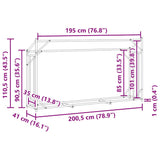 Haardhoutrek Met Regenhoes 200,5X41X110,5 Cm Staal