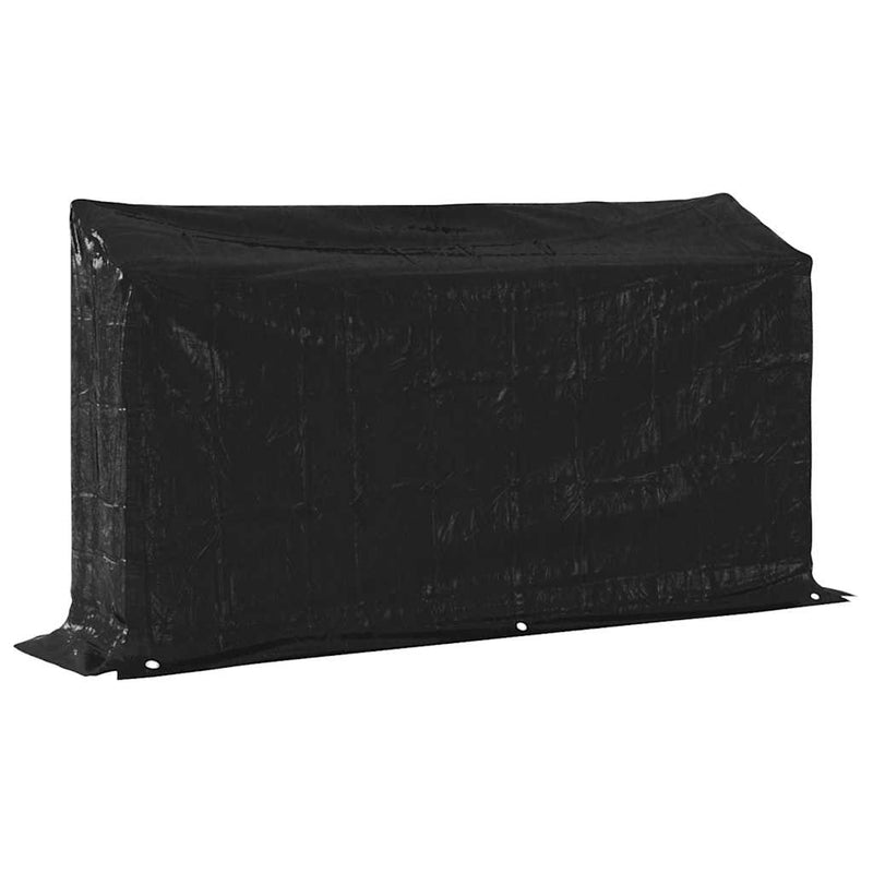 Haardhoutrek Met Regenhoes 200,5X41X110,5 Cm Staal