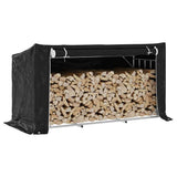 Haardhoutrek Met Regenhoes 200,5X41X110,5 Cm Staal