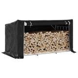 Haardhoutrek Met Regenhoes 200,5X41X110,5 Cm Staal