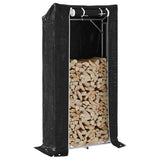 Haardhoutrek Met Regenhoes 200,5X41X110,5 Cm Staal