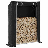 Haardhoutrek Met Regenhoes 200,5X41X110,5 Cm Staal