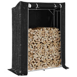 Haardhoutrek Met Regenhoes 200,5X41X110,5 Cm Staal